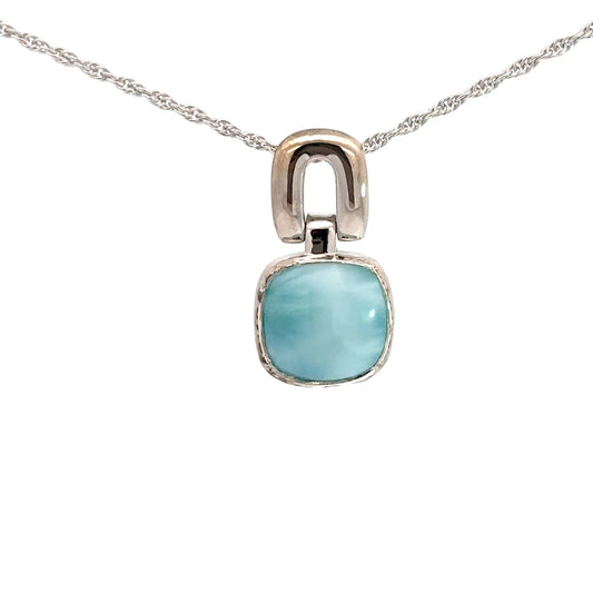 Sterling Silver Larimar Chain Link Pendant