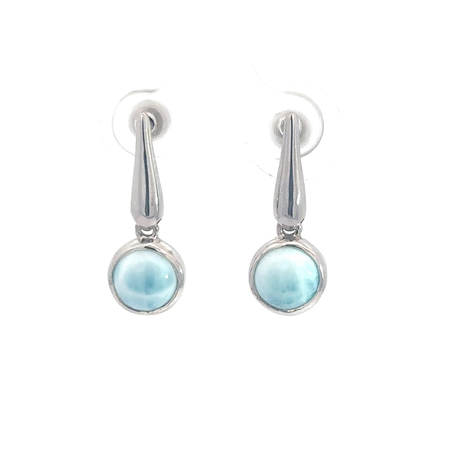 Sterling Silver Drop Larimar Earrings