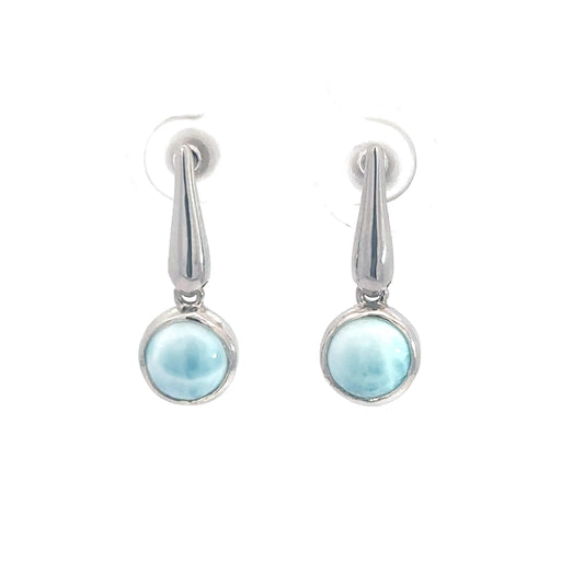 Sterling Silver Drop Larimar Earrings