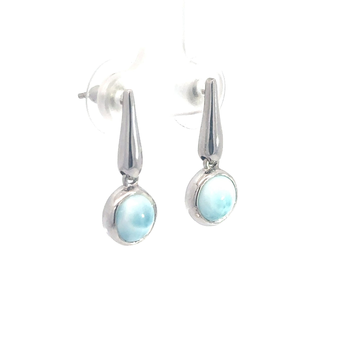 Sterling Silver Drop Larimar Earrings