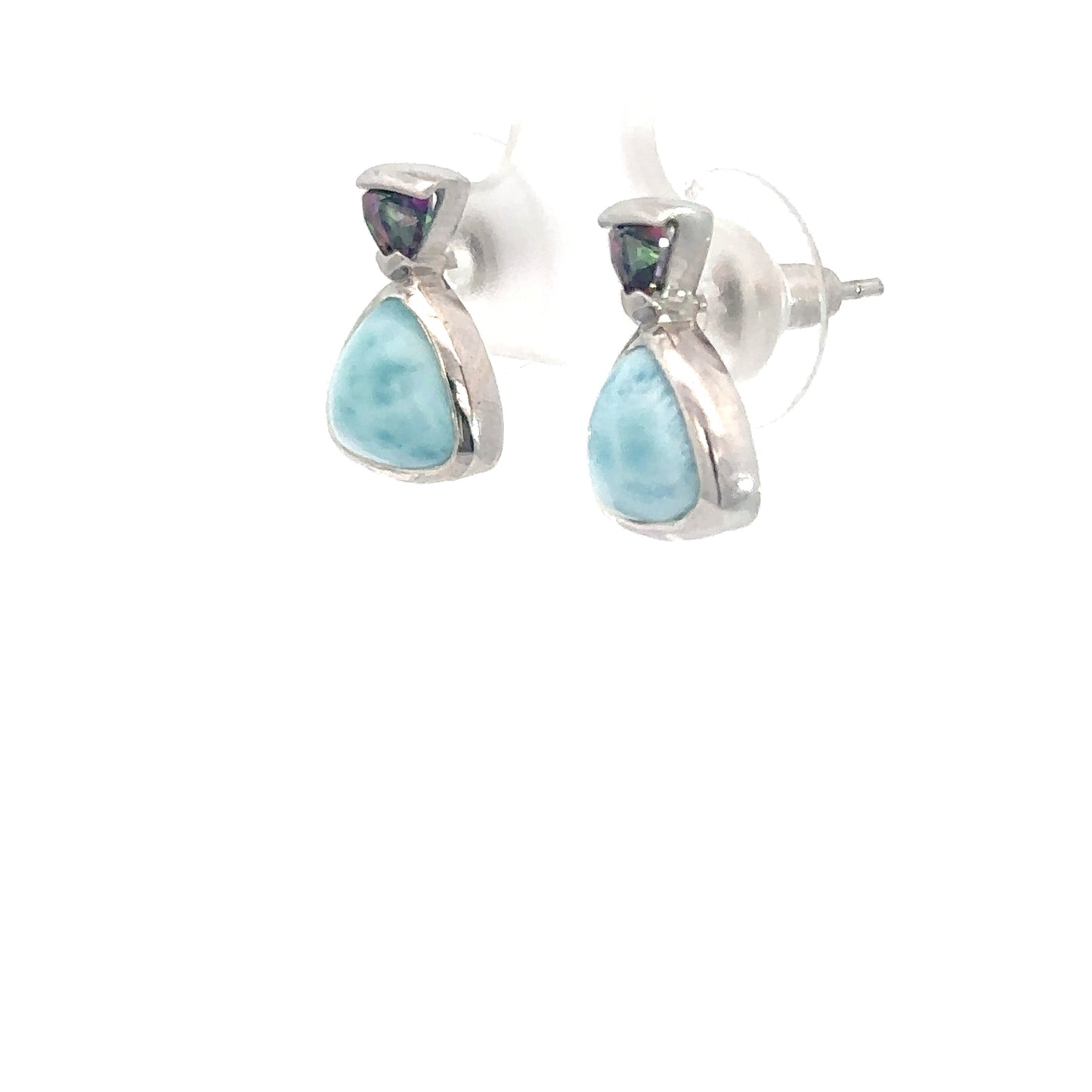 Sterling Silver Larimar & Alexandrite Earrings