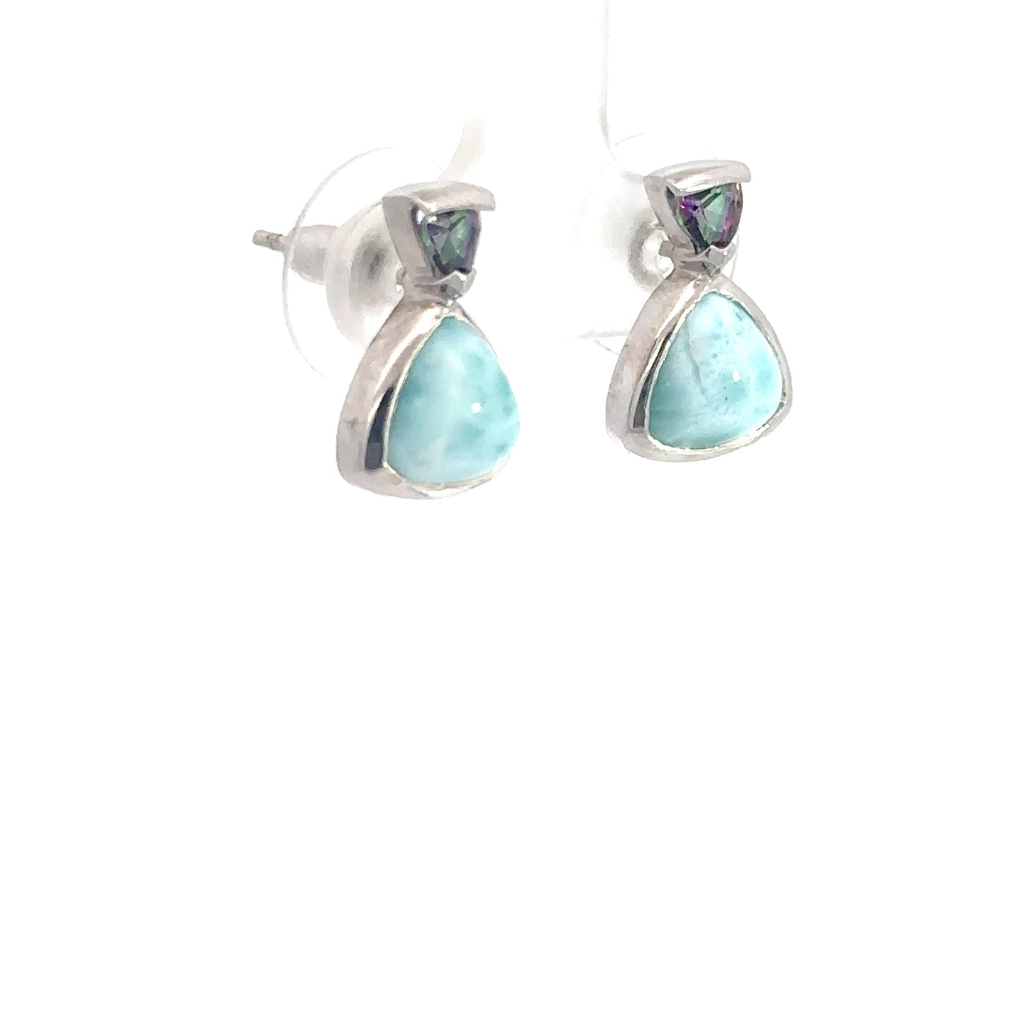 Sterling Silver Larimar & Alexandrite Earrings
