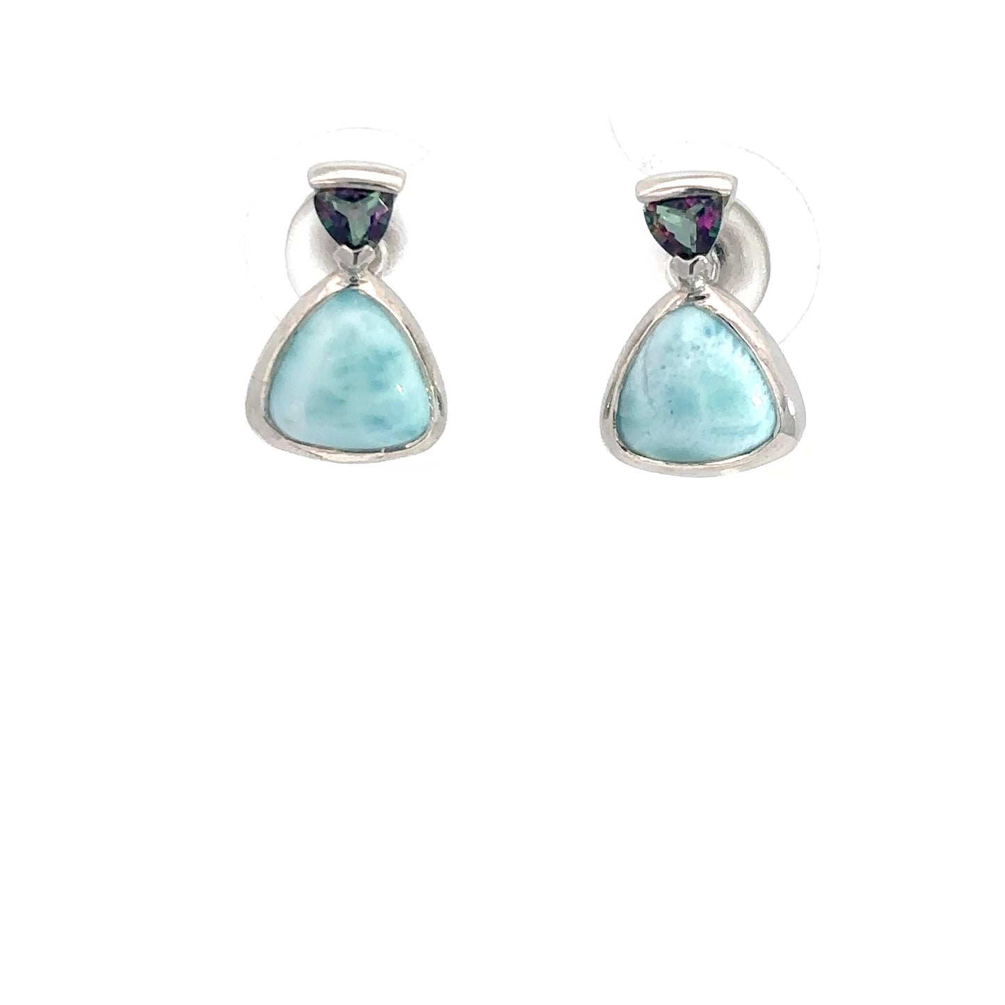 Sterling Silver Larimar & Alexandrite Earrings