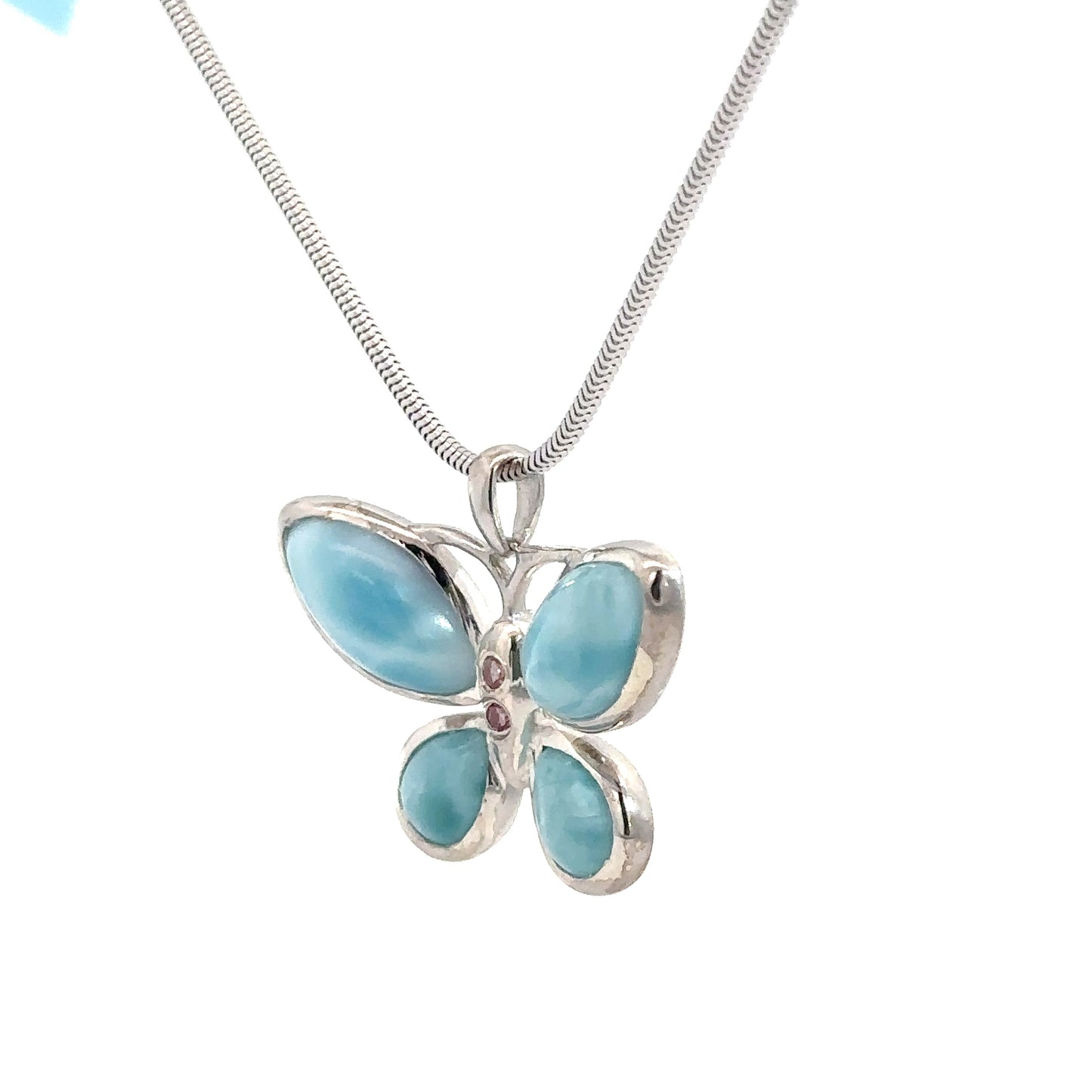 Sterling Silver Larimar Butterfly Pendant