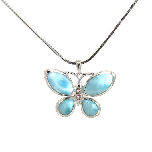 Sterling Silver Larimar Butterfly Pendant
