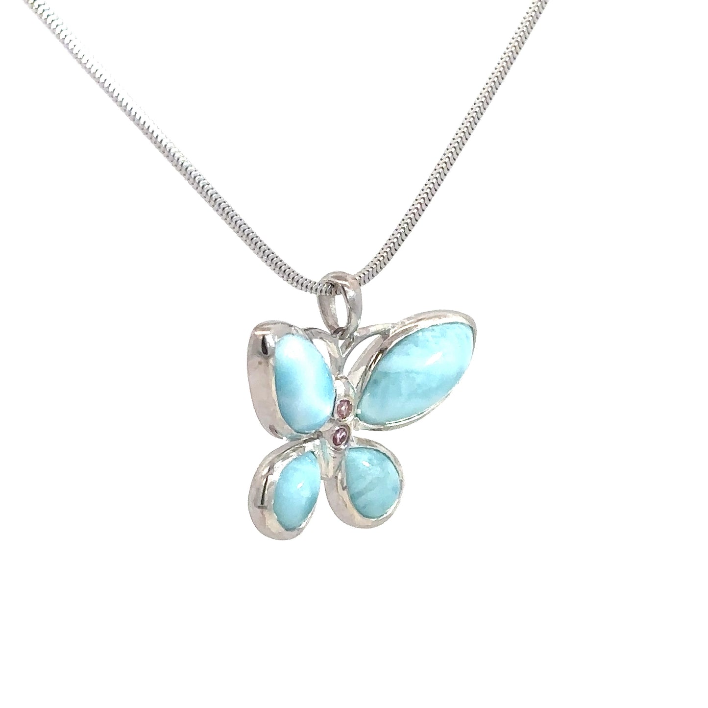 Sterling Silver Larimar Butterfly Pendant