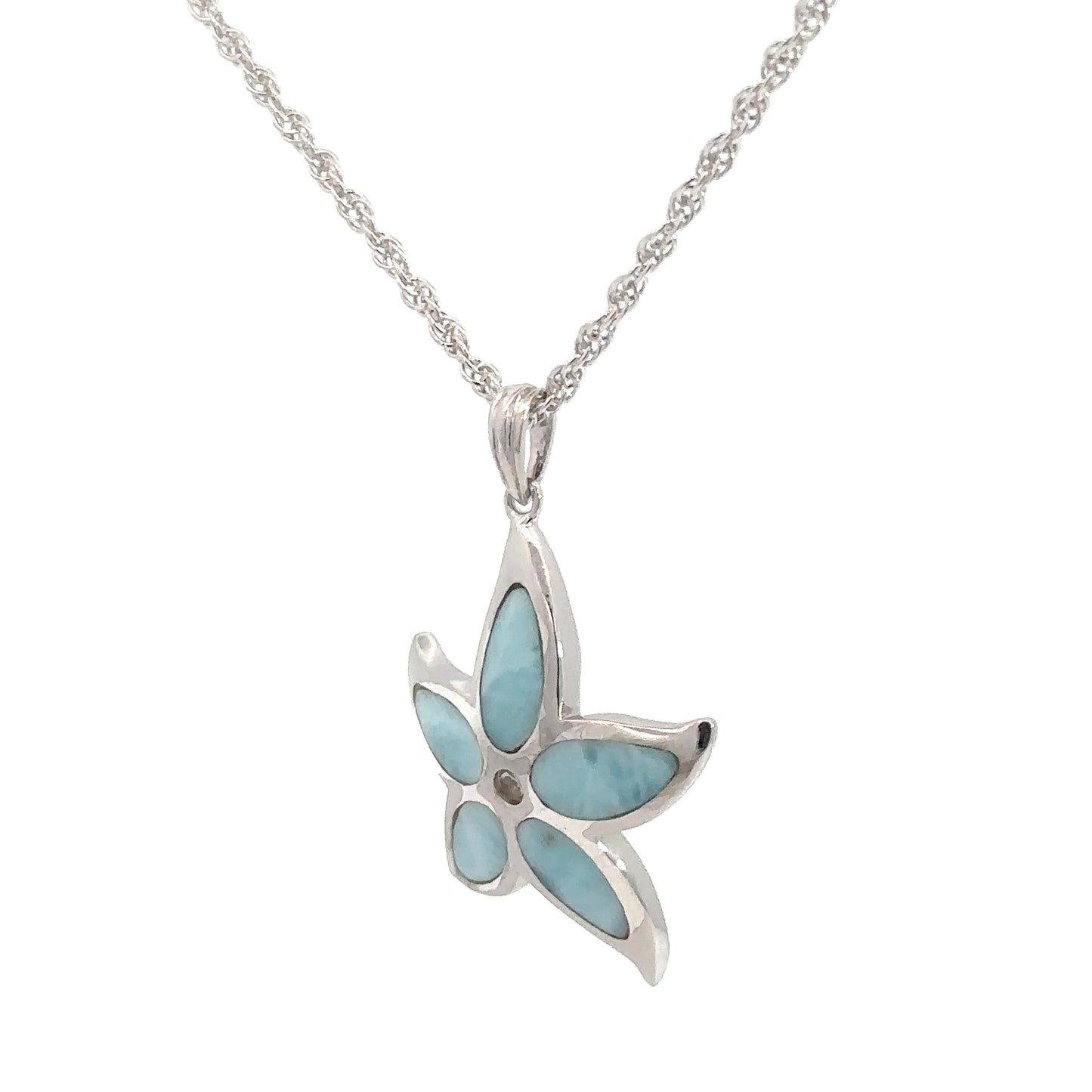 Sterling Silver Larimar Starfish Pendant