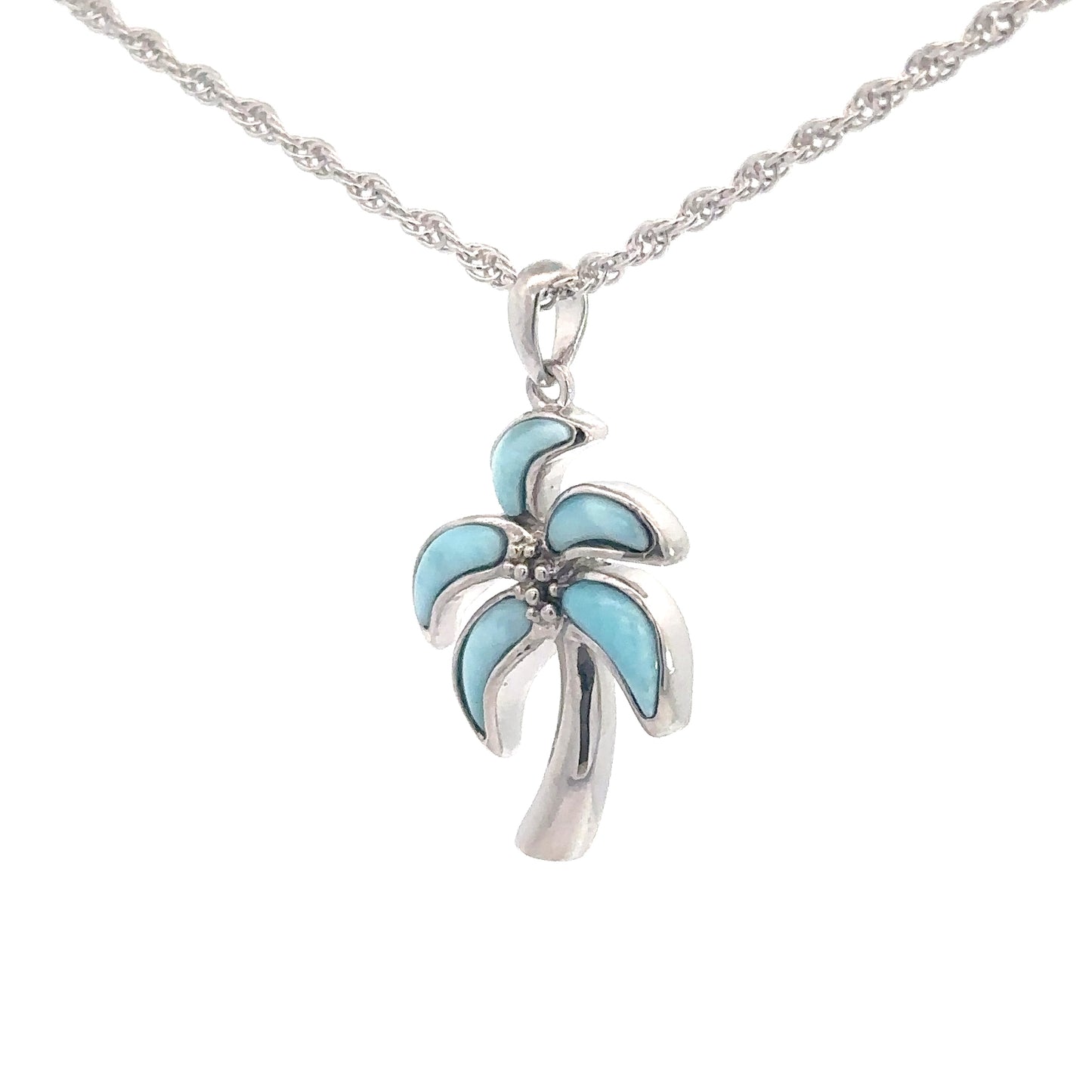 Sterling Silver Larimar Palm Tree