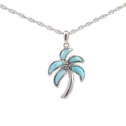 Sterling Silver Larimar Palm Tree
