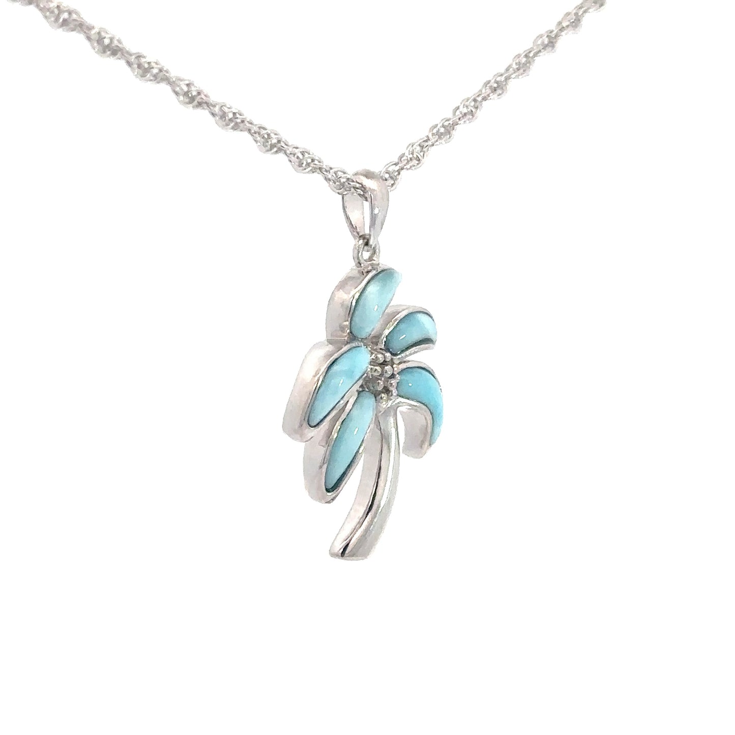 Sterling Silver Larimar Palm Tree