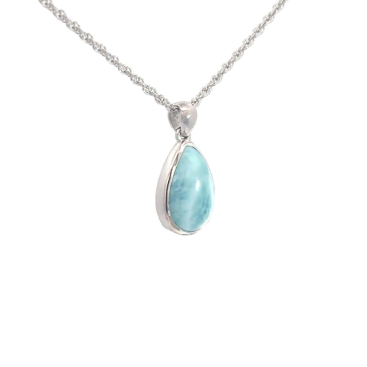 Sterling Silver Pear Shaped Larimar Pendant