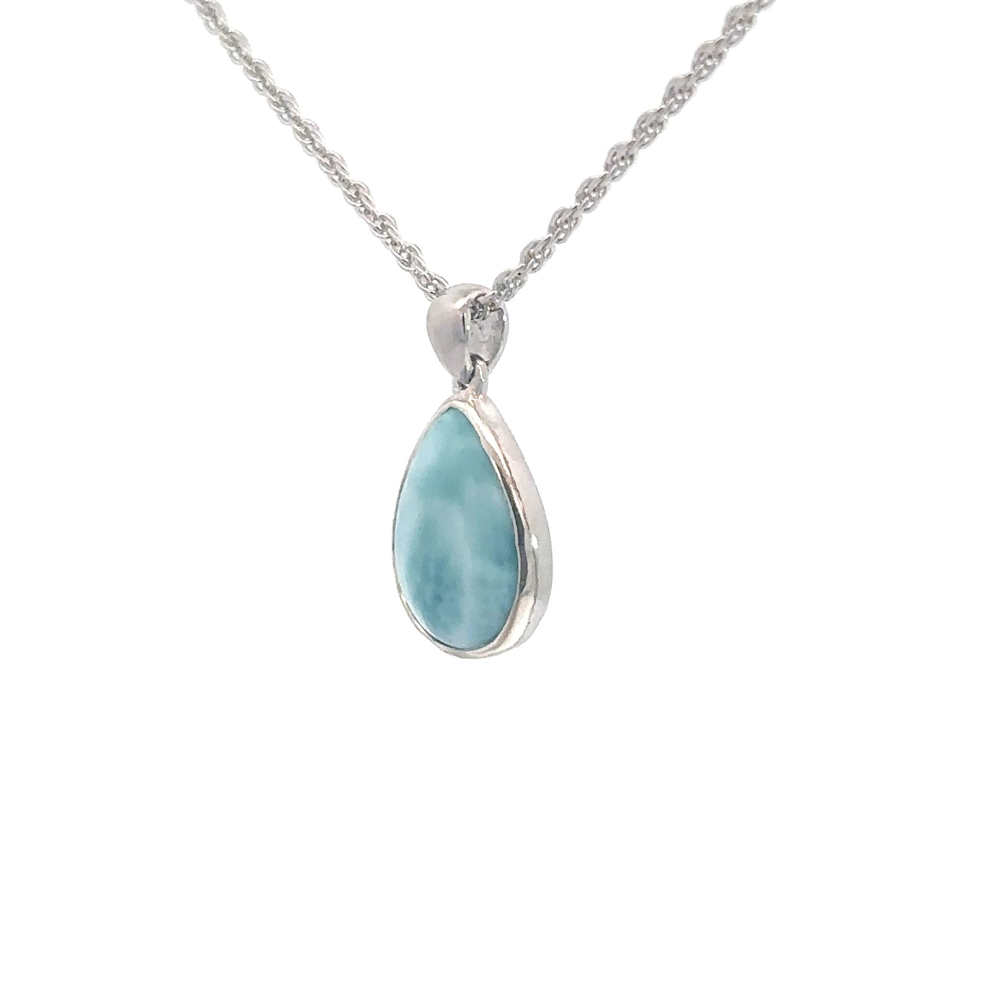 Sterling Silver Pear Shaped Larimar Pendant