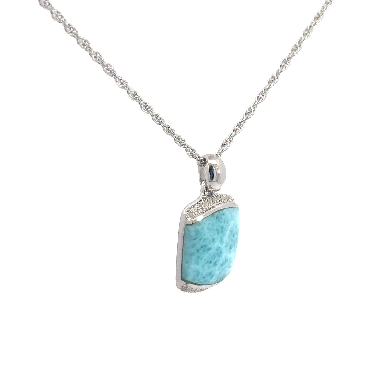 Sterling Silver Square Larimar Pendant