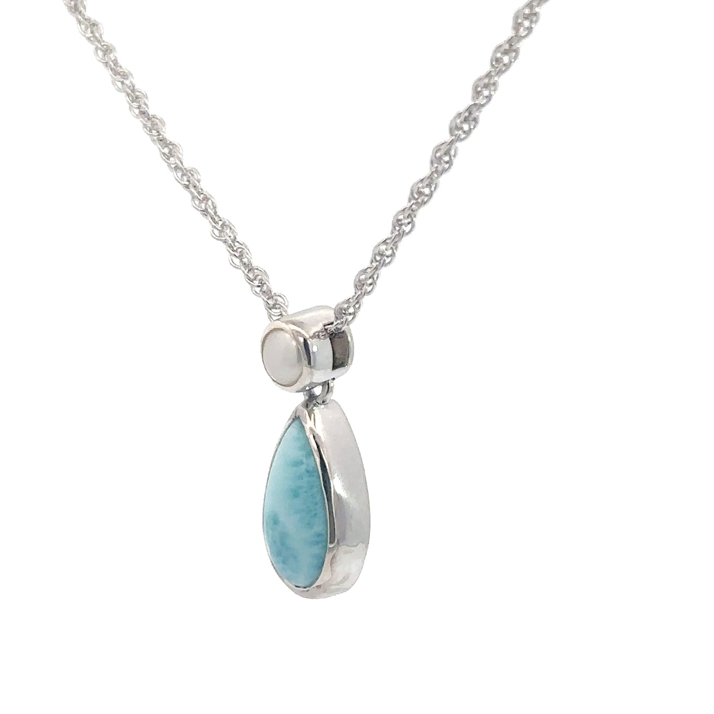 Sterling Silver Larimar Drop Pendant