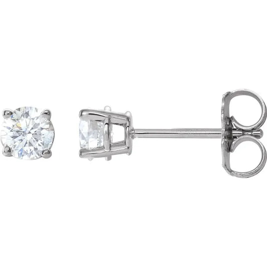 Lady's 14k White Gold Lab Grown Earrings 1/2cttw