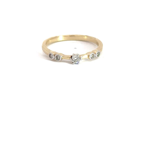 14k Yellow Gold .12cttw Diamond Band