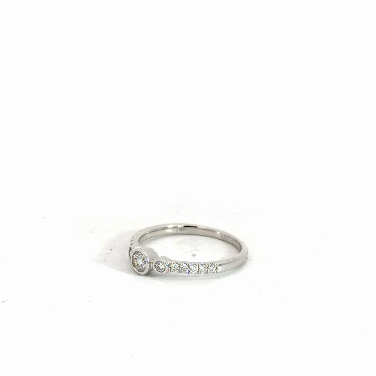 14k White Gold Diamond Fashion ring .12cttw