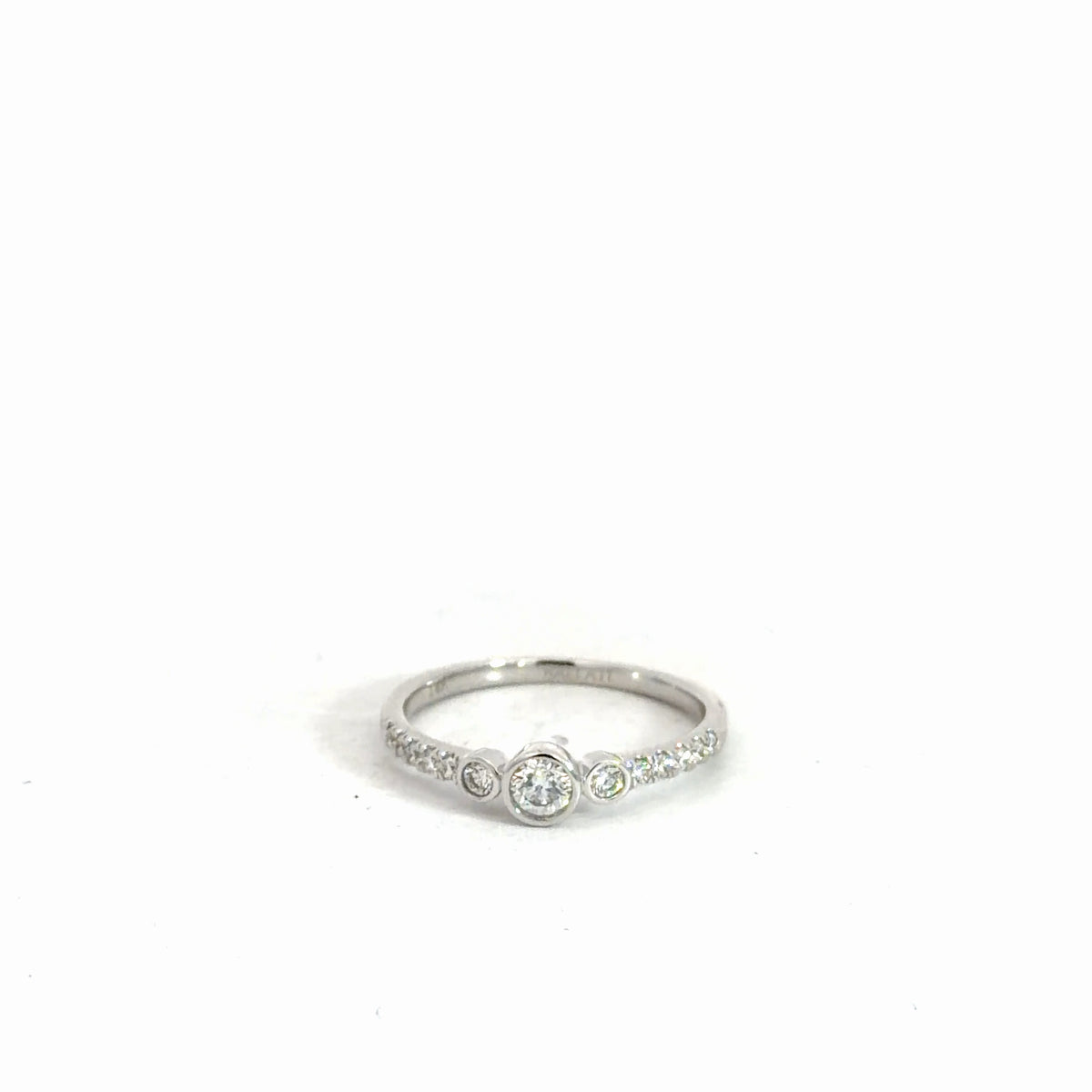 14k White Gold Diamond Fashion ring .12cttw