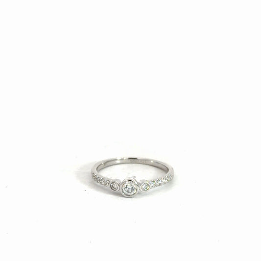 14k White Gold Diamond Fashion ring .12cttw