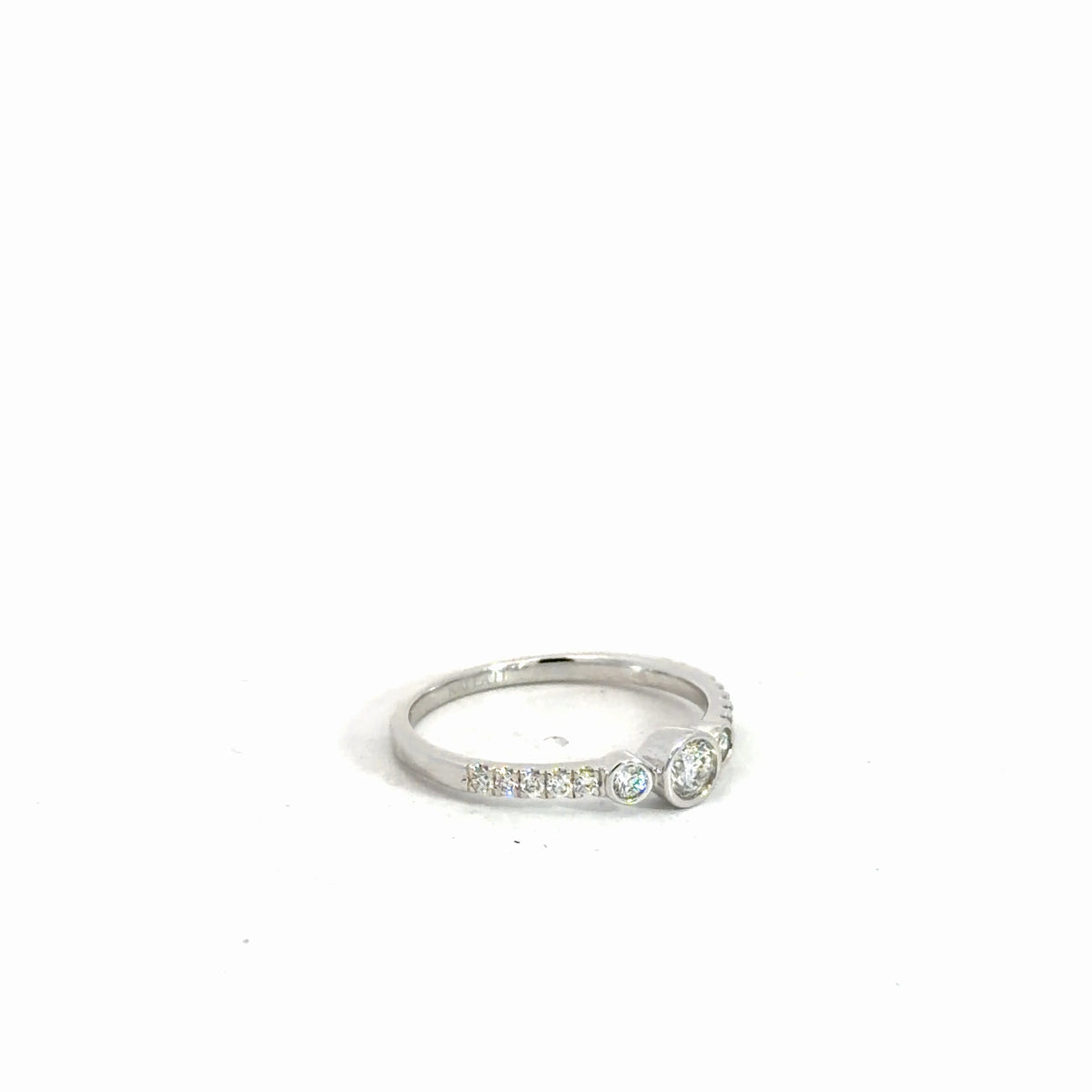 14k White Gold Diamond Fashion ring .12cttw