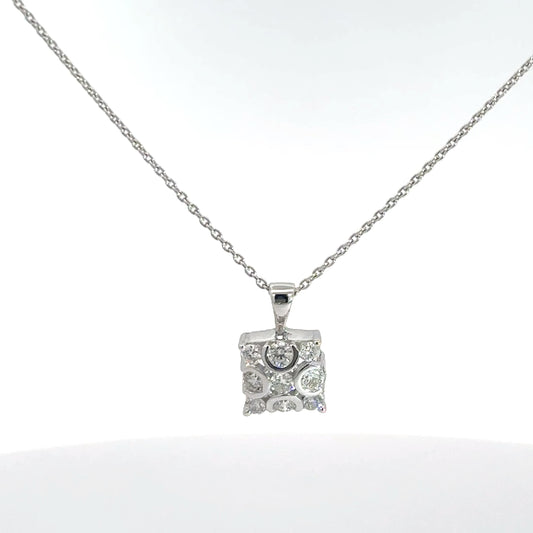 14k White Gold Diamond Pendant .38cttw