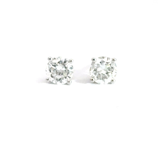 14k White Gold 1.61cttw Diamond Solitaire Earrings