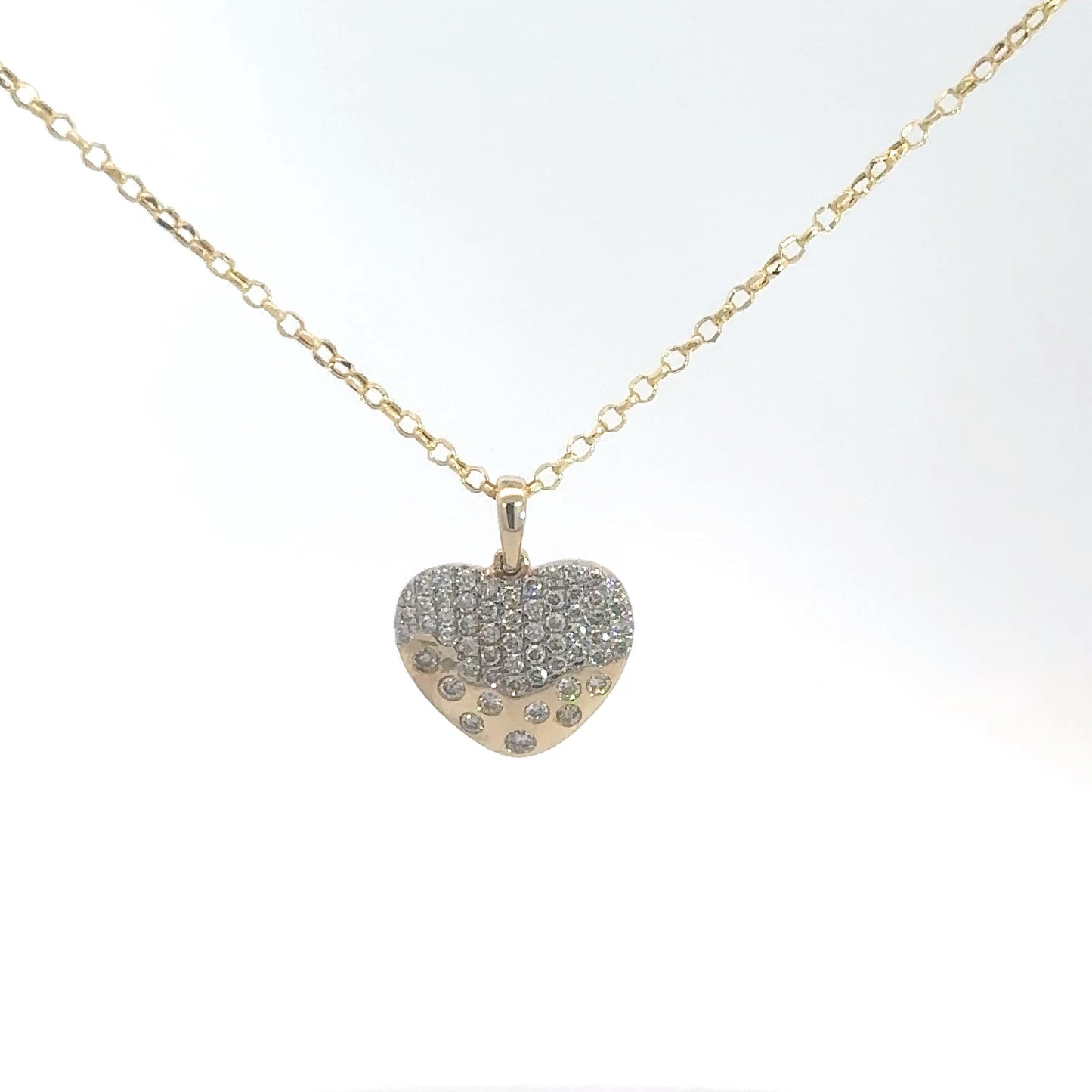 14k Yellow Gold Diamond Heart 1/2cttw