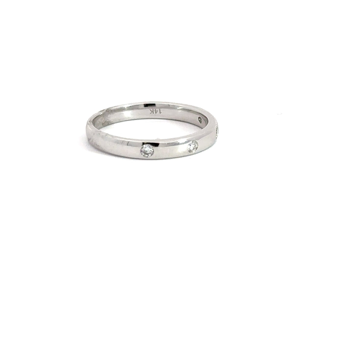 14k White Gold In Set Diamond Ring 1/8cttw