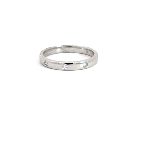 14k White Gold In Set Diamond Ring 1/8cttw