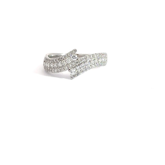 14k White Gold Pave 5/8cttw Fashion Ring