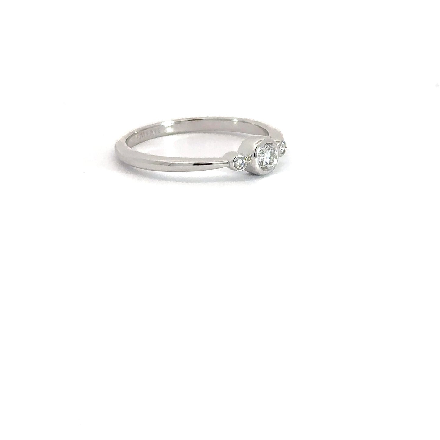 14k White Gold 3 Bezel Diamond Ring .25cttw