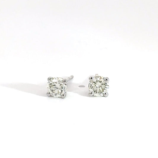 14k White Gold .81cttw Diamond Studs