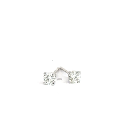 14k White Gold Solitaire Earrings .32cttw