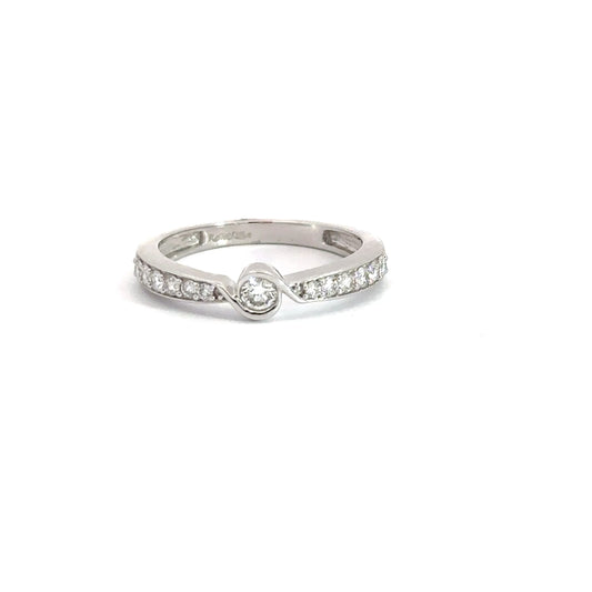 14k White Gold Bezel Fashion Ring 1/2cttw