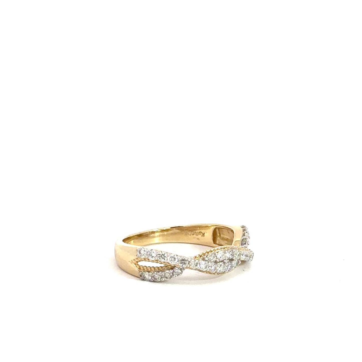 14k Yellow Gold Diamond Twist Band 5/8cttw