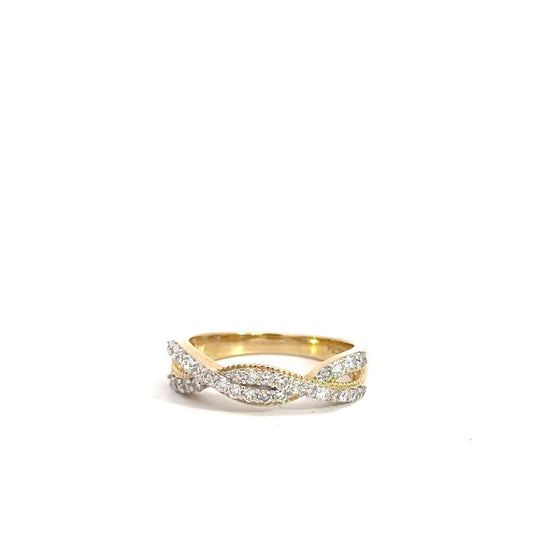14k Yellow Gold Diamond Twist Band 5/8cttw