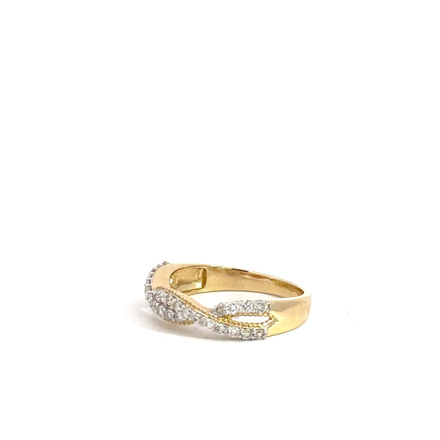 14k Yellow Gold Diamond Twist Band 5/8cttw