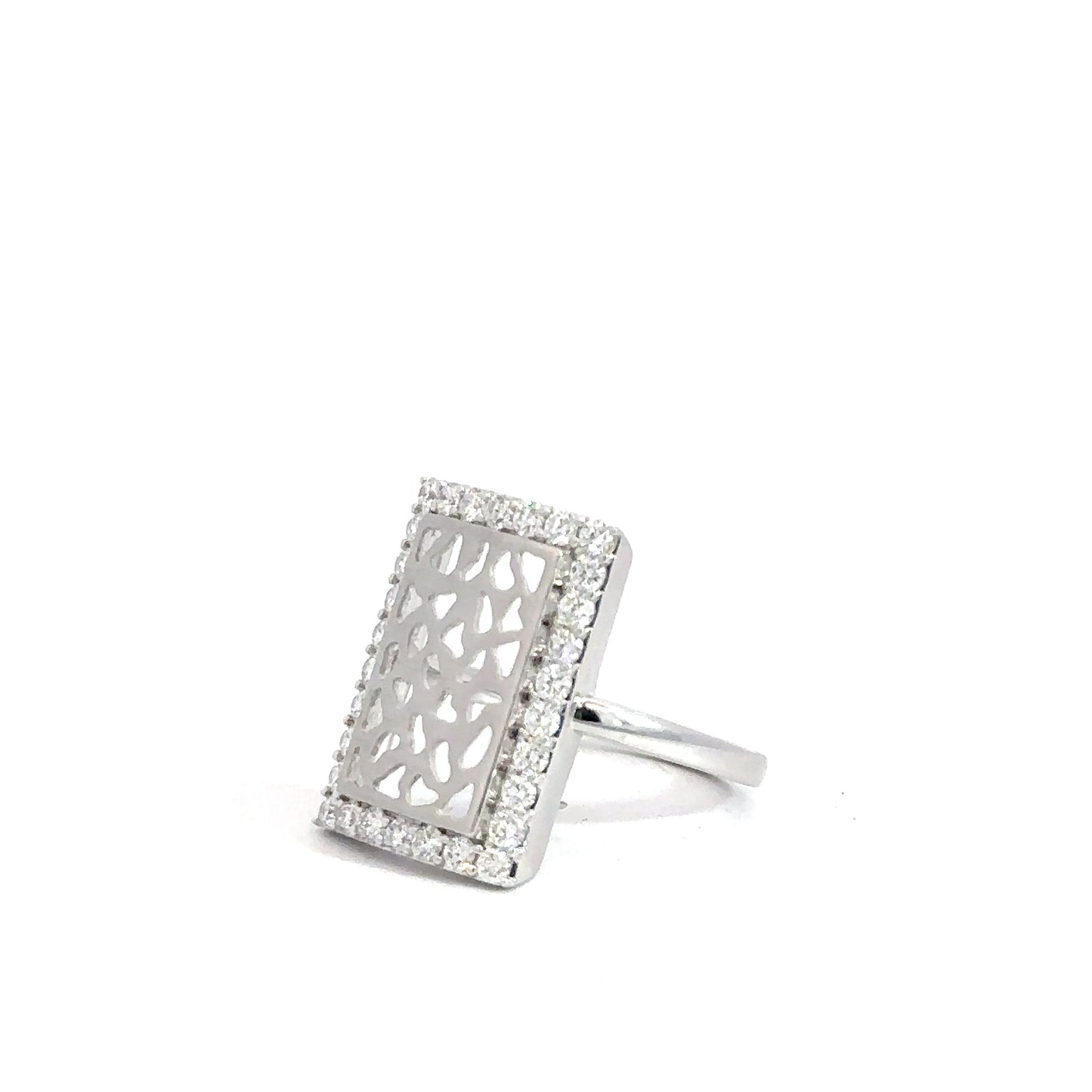 14k White Gold Fashion Ring 7/8cttw