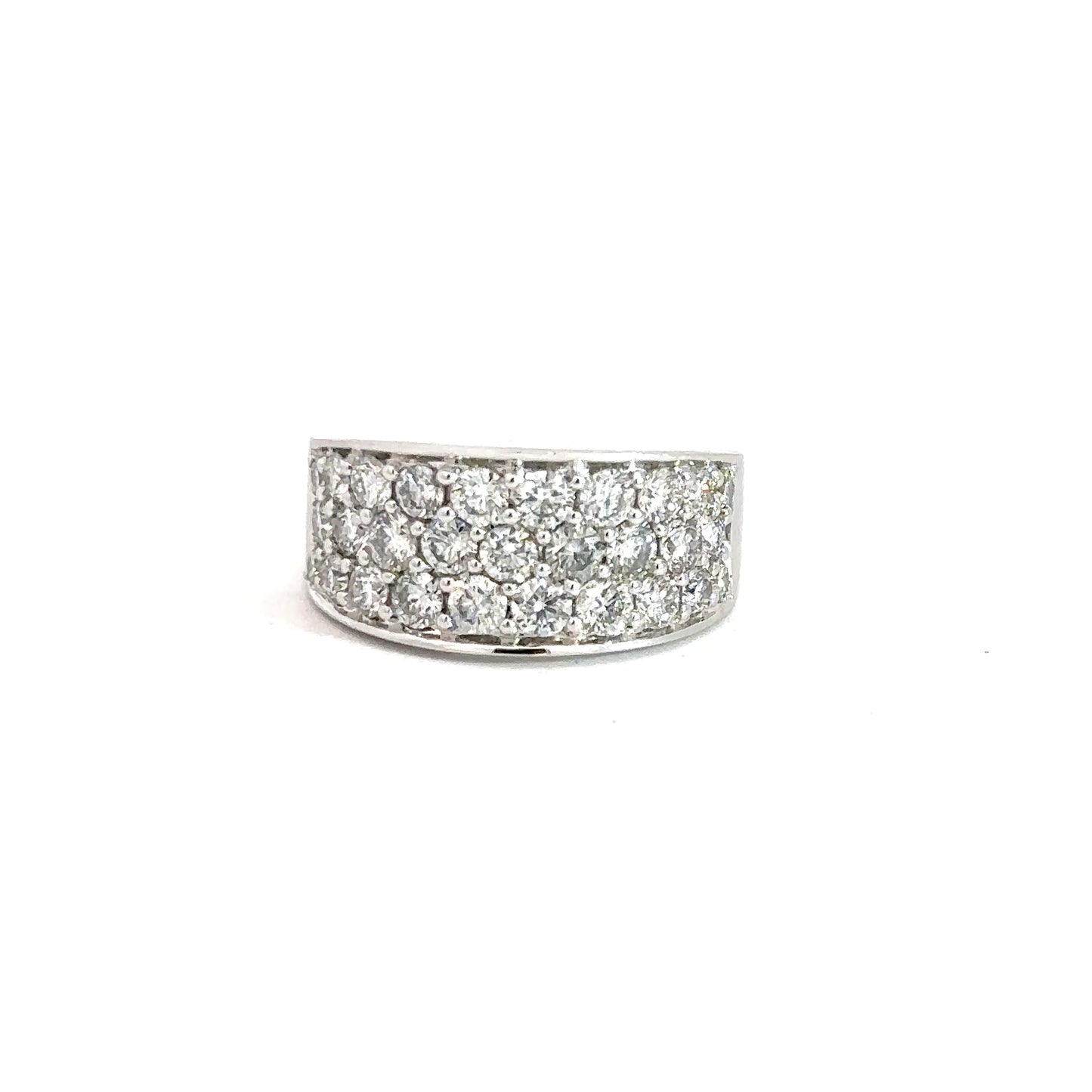 14k White Gold Pave Diamond Ring 2.50cttw