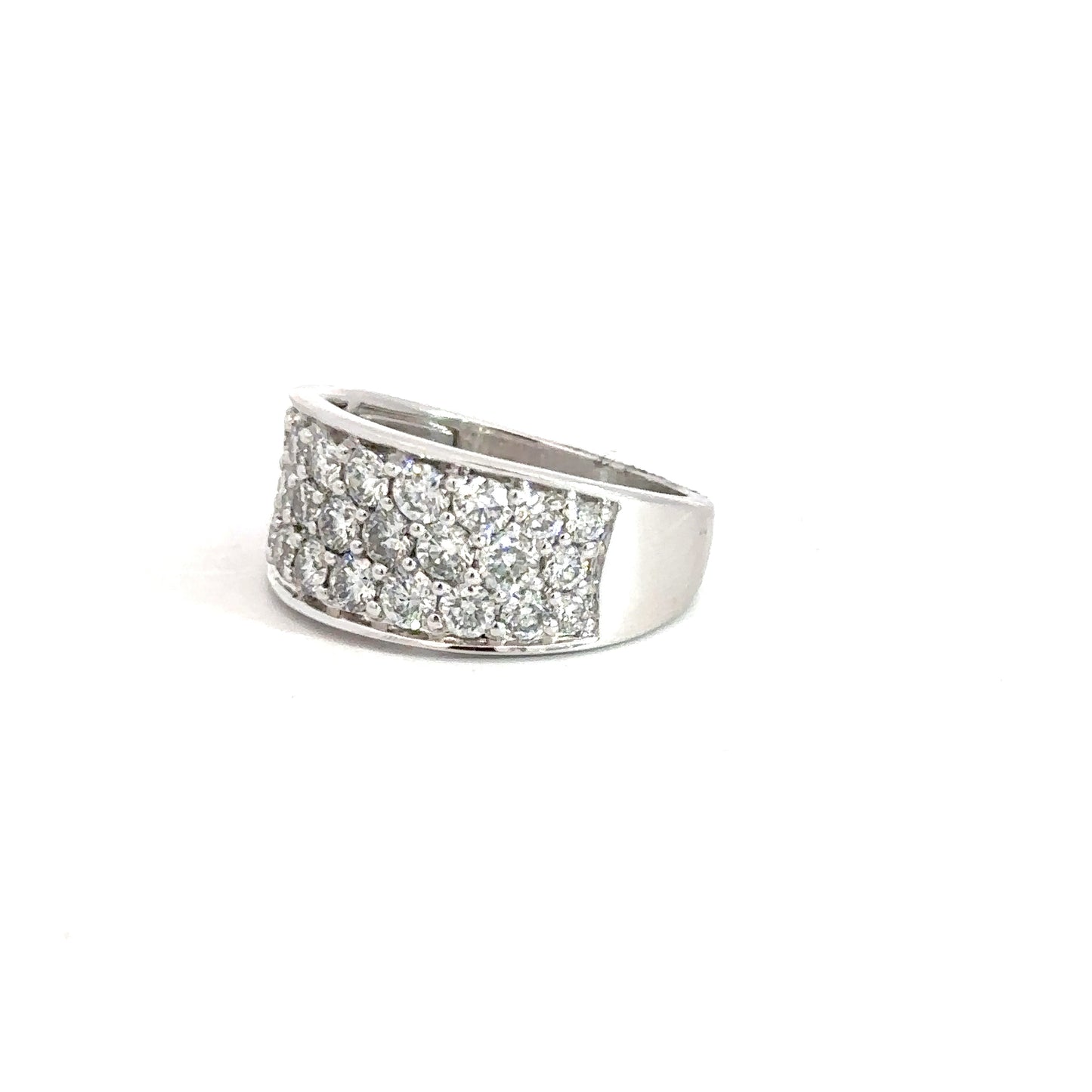 14k White Gold Pave Diamond Ring 2.50cttw