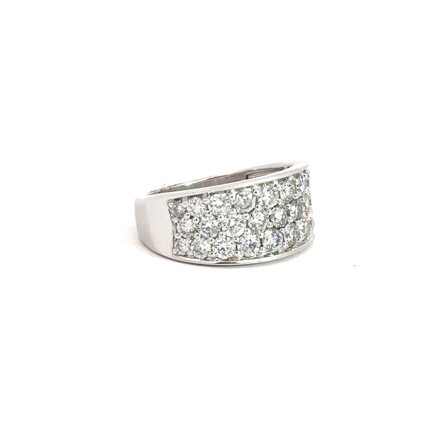 14k White Gold Pave Diamond Ring 2.50cttw