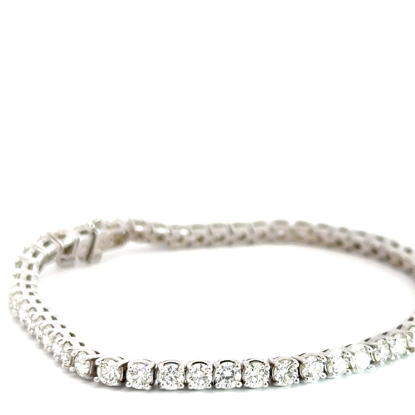 14k White Gold Diamond Tennis Bracelet 5.21cttw