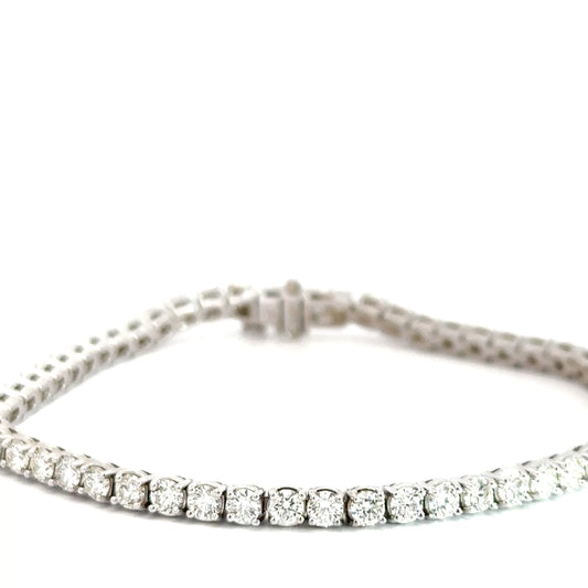 14k White Gold Diamond Tennis Bracelet 5.21cttw