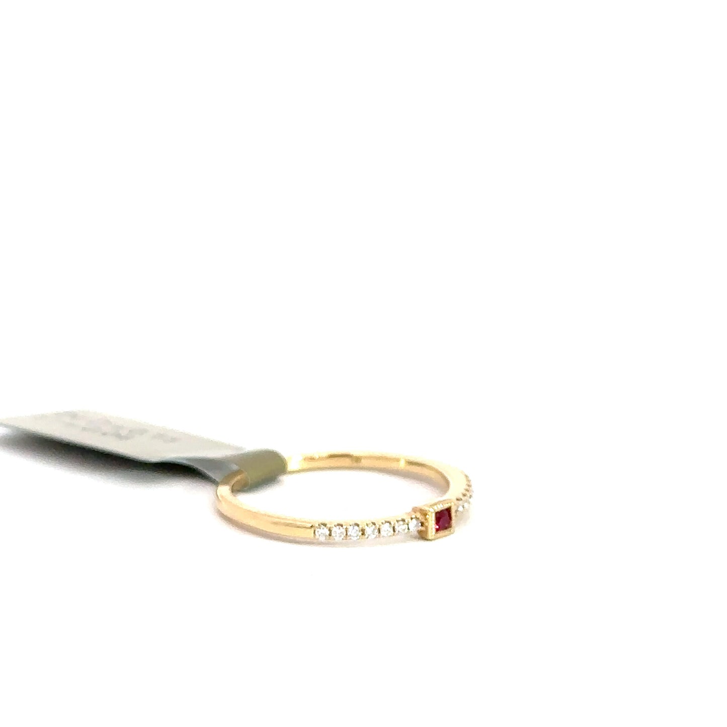 14k Yellow Gold Diamond & Ruby Ring .11cttw