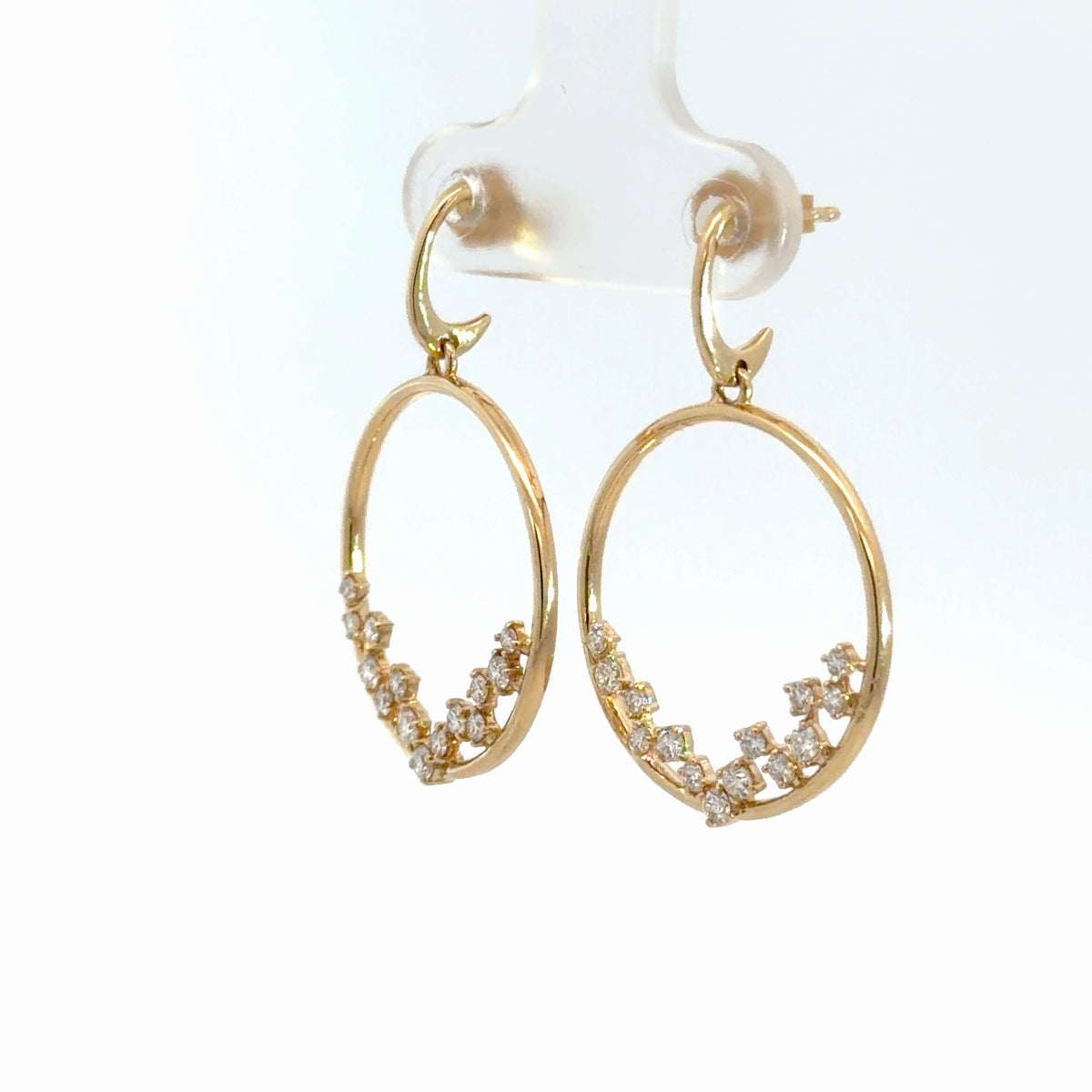 14k Yellow Gold Diamond Earrings 5/8cttw