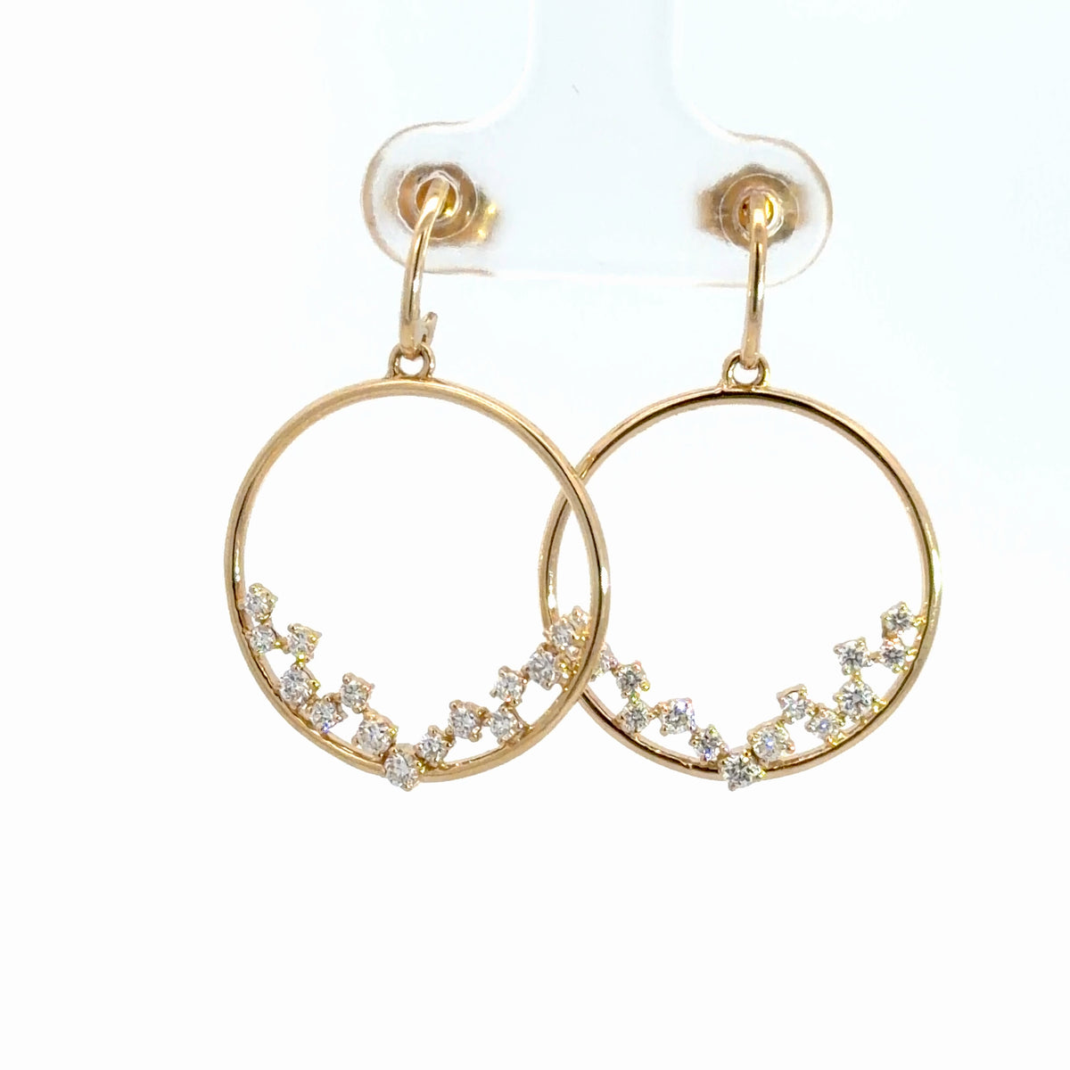 14k Yellow Gold Diamond Earrings 5/8cttw