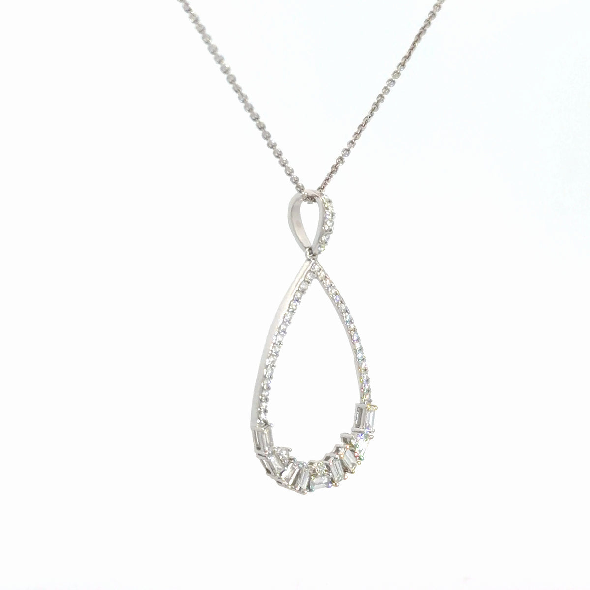 14k White Gold Diamond Pendant 3/4cttw