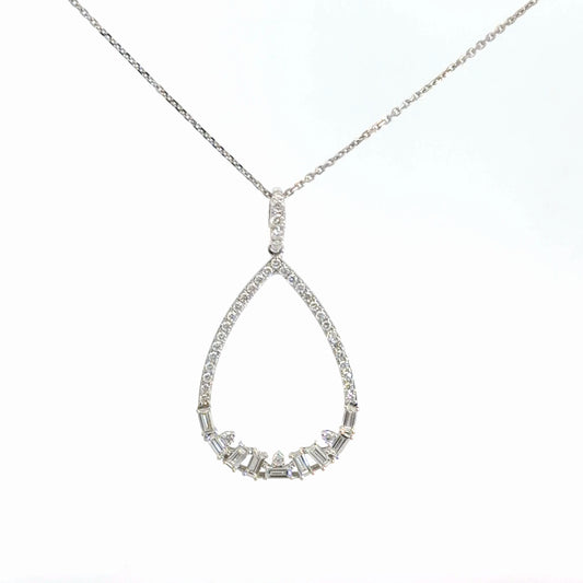 14k White Gold Diamond Pendant 3/4cttw