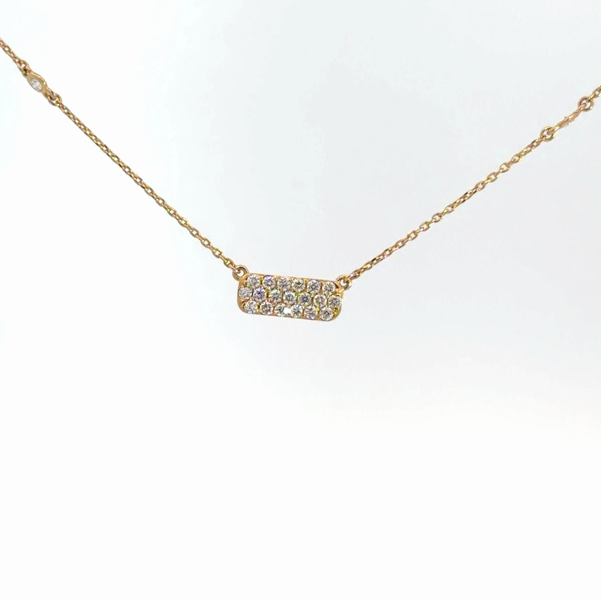 14k Yellow Gold Diamond Bar 1/3cttw