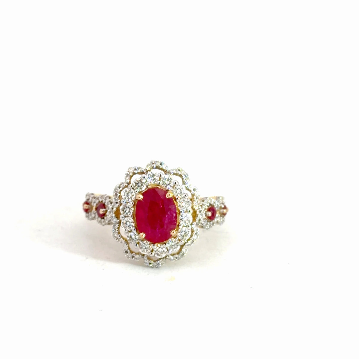 14k Yellow Gold Ruby & Diamond Ring